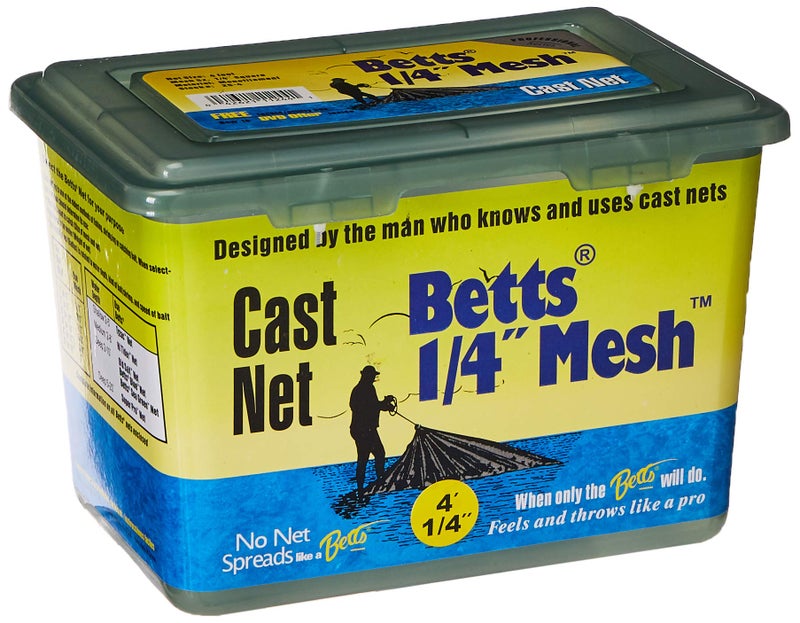Betts 4-Foot Mono Bait Cast Net with Lead Weight and 1/4-Inch Mesh,White - Image 2